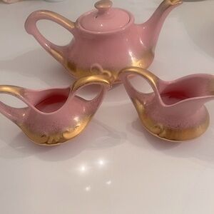 Mid Century Pearl china 3 pc Tea/coffee set Pink & Gold🌸